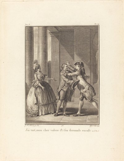 親愛なるヴァレール、私は間違っています。 作： Jean Jacques Le Veau after Jean Michel Moreau