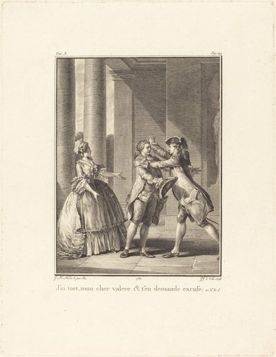 親愛なるヴァレール、私は間違っています。 作： Jean Jacques Le Veau after Jean Michel Moreau