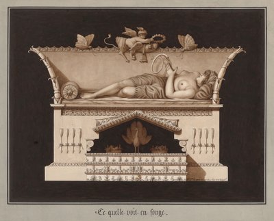 彼女が夢で見たもの、1794年頃。 作： Jean Jacques Lequeu
