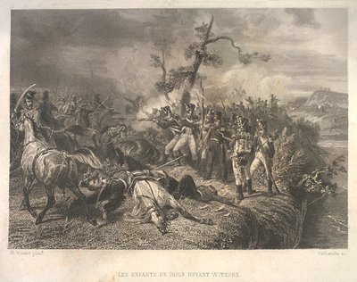 1812 年 7 月 25 ～ 26 日のオストロフノ近郊でのロシア軍とフランス騎兵隊の戦い 作： Jean Jacques Outhwaite