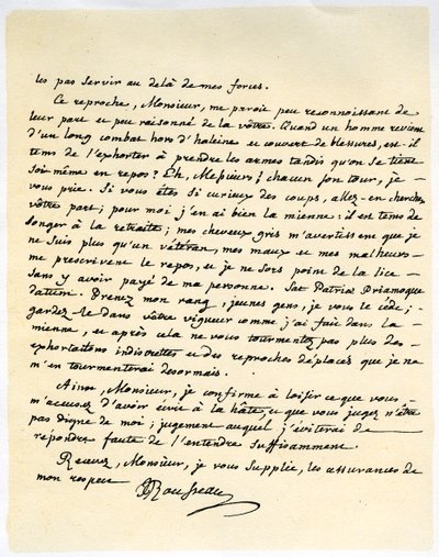 1764年7月15日のジャンジャックルソーからの手紙。 作： Jean Jacques Rousseau