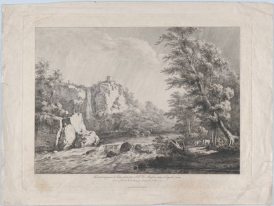嵐によって根こそぎにされた白樺の木、1809 年。 作： Jean Jacques de Boissieu