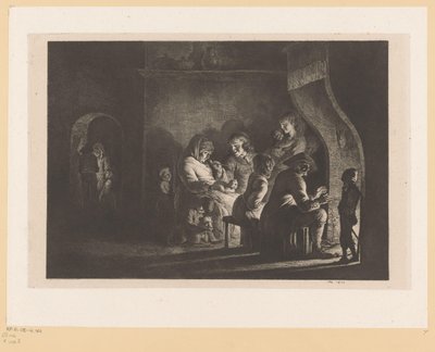 火の周りの農民の家族 作： Jean Jacques de Boissieu