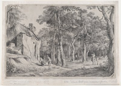 森の入り口にあるコテージ、1772年。 作： Jean Jacques de Boissieu