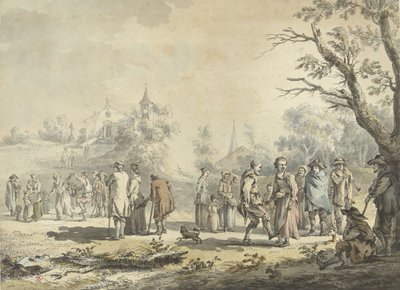 村で踊る同胞と観客 La Fête du village (オブジェクトのタイトル) 作： Jean Jacques de Boissieu
