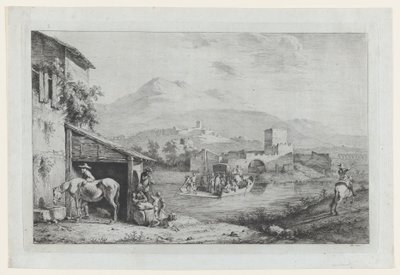 イタリアのガリリアーノ海峡、1793 年。 作： Jean Jacques de Boissieu