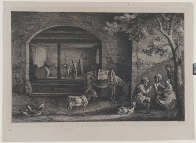 サン・ジャン・ド・トゥスラの農場の内部、1793年。 作： Jean Jacques de Boissieu