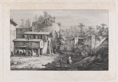 ファリエのある風景、テレバスの眺め、フランス、1808年。 作： Jean Jacques de Boissieu