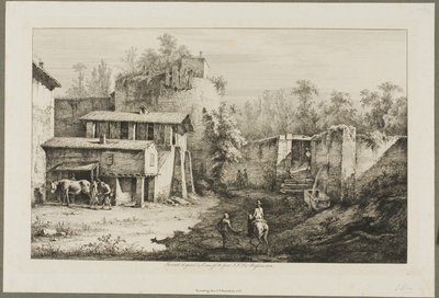 ライダーと鍛冶屋のいる風景 作： Jean Jacques de Boissieu