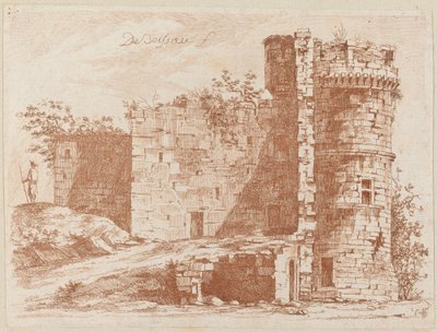 ロワールのサンシャモンにある古い城の遺跡 作： Jean Jacques de Boissieu