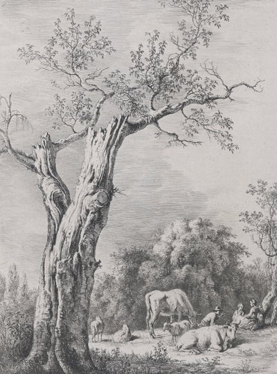 1795 年、サン シャモンで完成した素描の後の春。 作： Jean Jacques de Boissieu