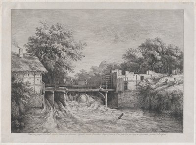 1782 年にルイスダールが描いた水車小屋。 作： Jean Jacques de Boissieu