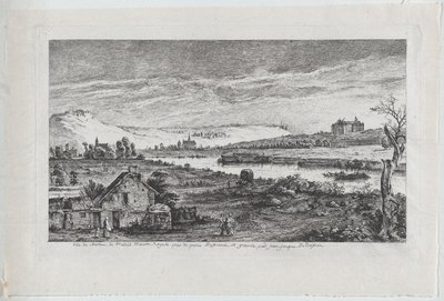 パリ近郊のマドリッド城の眺め、1764年。 作： Jean Jacques de Boissieu