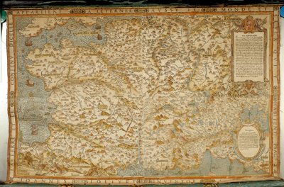 ドイツとイタリアとの国境を示すガリアの地理的地図。 地図製作者ジャン・ジョリヴェ (16 世紀) によって実現 作： Jean Jolivet
