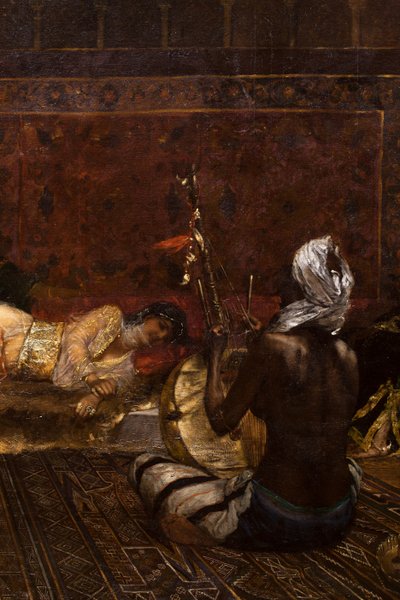 モロッコのハレムの内部（詳細） 作： Jean Joseph Benjamin Constant