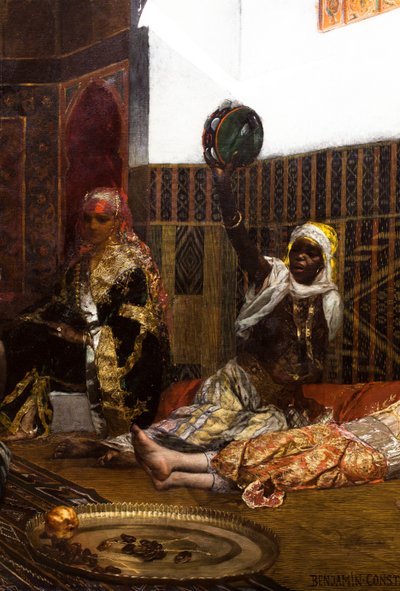 モロッコのハレムの内部（詳細） 作： Jean Joseph Benjamin Constant