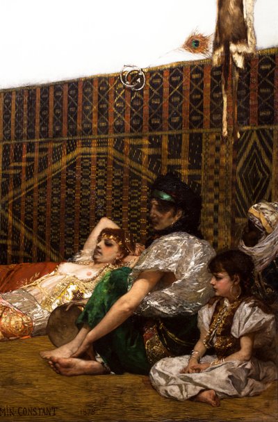 モロッコのハレムの内部（詳細） 作： Jean Joseph Benjamin Constant