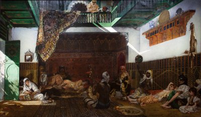 モロッコのハレムの内部 作： Jean Joseph Benjamin Constant