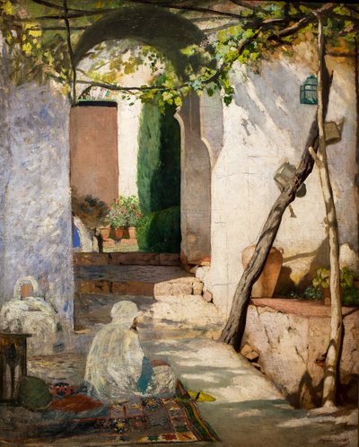 モロッコの中庭、1880年以前（油彩・キャンバス） 作： Jean Joseph Benjamin Constant