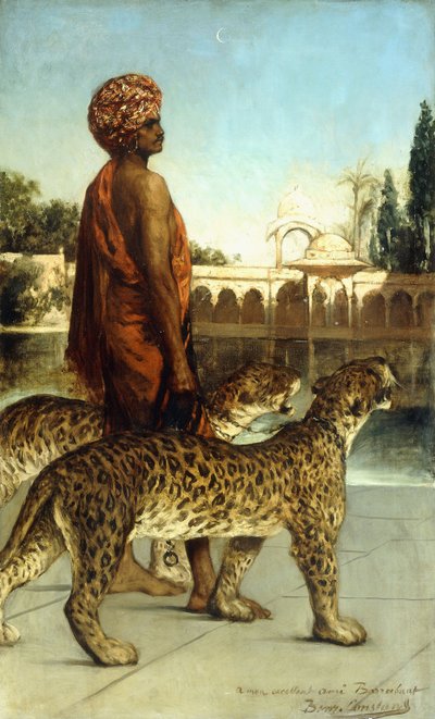 2匹のヒョウがいる宮殿警備隊 作： Jean Joseph Benjamin Constant