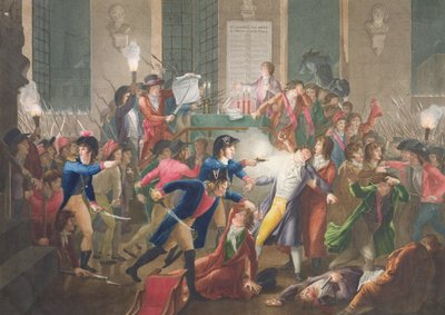 ロベスピエールの逮捕、「テルミドールの9〜10日目の夜、II年、1794年7月27日」 作： Jean Joseph Francois Tassaert