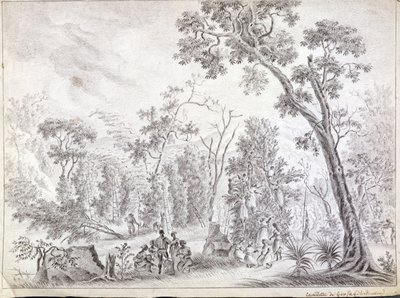 19世紀初頭のラレユニオンでのクローブの収穫 作： Jean Joseph Patu de Rosemont