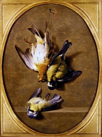 枯れた鳴き声のだまし絵（油彩・パネル） 作： Jean Joseph Xavier Bidauld