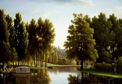フランス語：Le parc à Mortefontaine モルトフォンテーヌ公園 作： ジャン・ジョセフ・ザビエル・ビダル