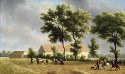収穫機のあるイルドフランスの風景、1802 作： Jean Joseph Xavier Bidauld