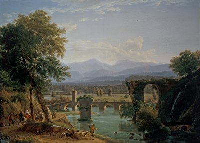 ナルニの町近くのネラ川にかかるアウグスト時代の橋 作： Jean Joseph Xavier Bidauld