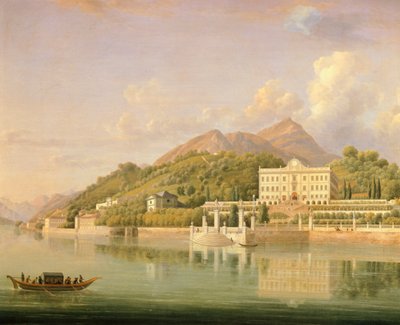 コモ湖のトレメッツォにあるヴィラ カルロッタ、ジャン ジョセフ ザビエル ビダウルド (1758-1846)、イタリア 作： Jean Joseph Xavier Bidauld