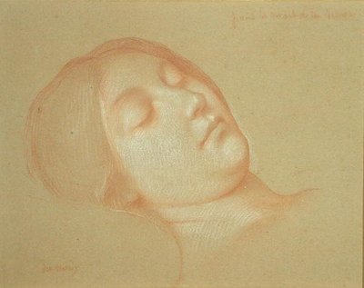 聖母の死」の習作（紙に赤チョークで白を盛ったもの） 作： Jean Jules Antoine Lecomte du Nouy