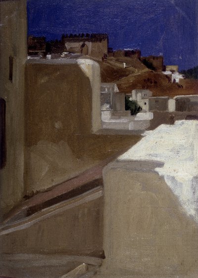 ルコント・デュ・ヌイ（1842-1923）の「私のテラスからのカスバ（kasbah）の眺め」（タンジール 作： Jean Jules Antoine Lecomte du Nouy