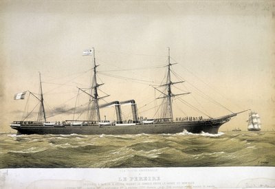 ペレール定期船は汽船とヘリスで、ル・アーブルとニューヨークの間、1868 年にはブレストとニューヨークの間で運行されました。 「ザ・ペレール」は、1864 年にグラスゴーで建造されました。これは、Compagnie Générale Transatlantique de Emile Pereire に属しています。 作： Jean Jules Koerner