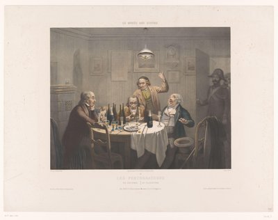警察は飲酒男性のグループを妨害します Les perturbateurs / The Disturbers / Die Polizeistunde (オブジェクトのタイトル) 笑いの美術館（シリーズタイトル） Le musée des rieurs (オブジェクトのシリーズ タイトル) 作： Jean Julien Jacott