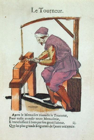 The Wood Turner（カラー・エングレービング） 作： Jean Leclerc