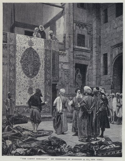 The Carpet Merchant（リトグラフ 作： Jean Leon (after) Gerome