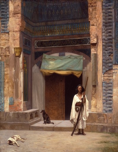 グリーンモスクの門（キャンバスに油彩） 作： Jean Leon Gerome