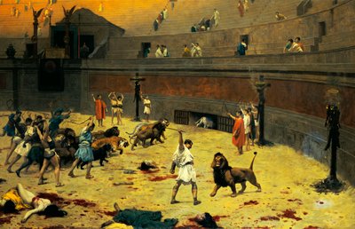 後退するライオンズ、1902 作： Jean Leon Gerome