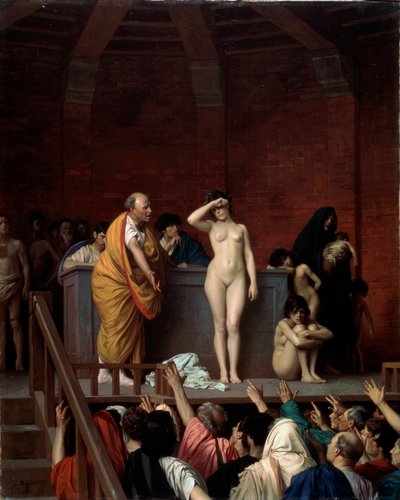 ローマの奴隷市場、c1883-c1884 作： Jean Leon Gerome