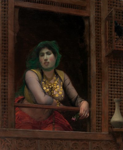 バルコニーの女、1887-88年。 作： Jean Leon Gerome
