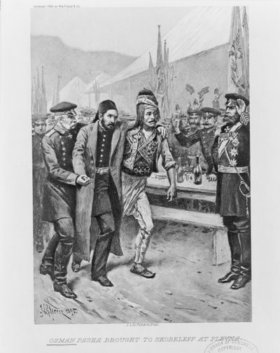 オスマン・パシャはプレヴナでスコベレフに連れて来られた、c。 1895 作： Jean Leon Gerome Ferris