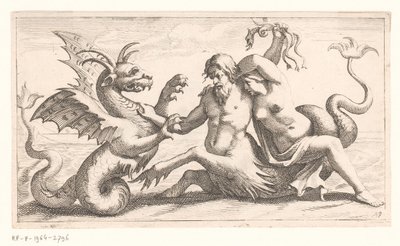 海の怪物と戦う女性とトリトン 作： Jean Lepautre (attributed to)