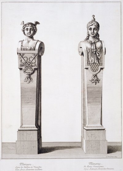 ベルサイユでのルイレランベールによる水星とミネルバの胸像、1674年 作： Jean Lepautre