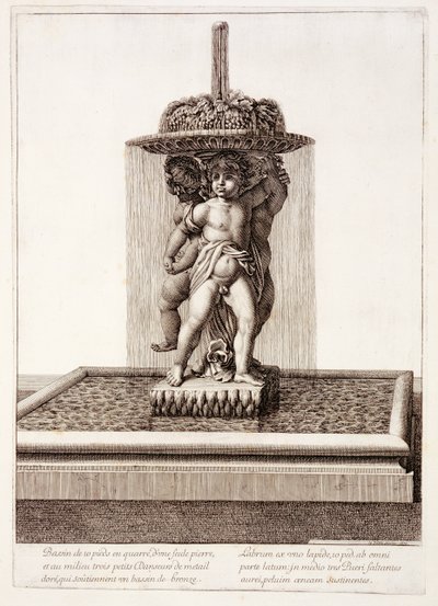 1672年のベルサイユに3人の金色のダンサーがいる噴水 作： Jean Lepautre