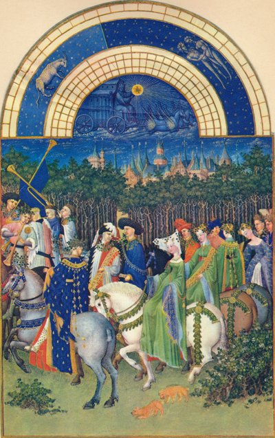 5月 - 15世紀のリオムの町、1939年。 作： Jean Limbourg