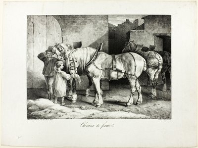 牧場の馬 作： Jean Louis André Théodore Géricault