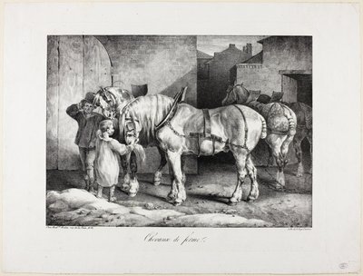 牧場の馬 作： Jean Louis André Théodore Géricault