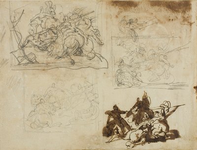 騎馬戦のための4つのスケッチ 作： Jean Louis André Théodore Géricault