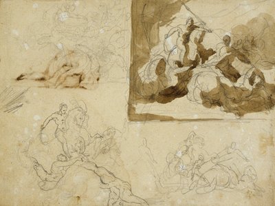 騎馬戦のための4つのスケッチ 作： Jean Louis André Théodore Géricault